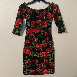 Rose off-shoulder dress